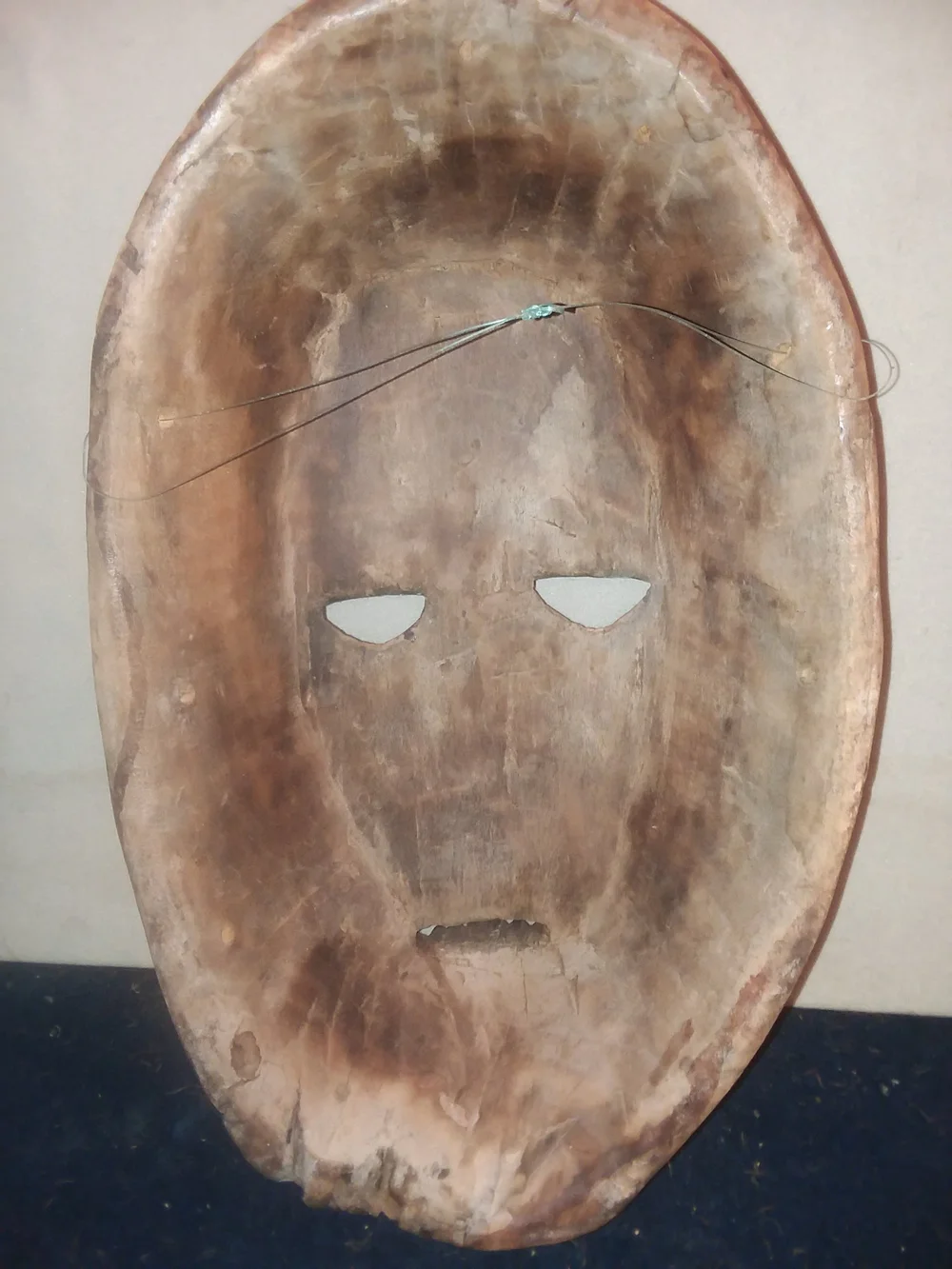 Handcrafted Brown Wooden Wall Mask - Rustic Home Wall Decor